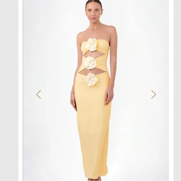 Bahia Maria Maia Maxi Dress Buttercream Small NWT - Picture 11 of 11